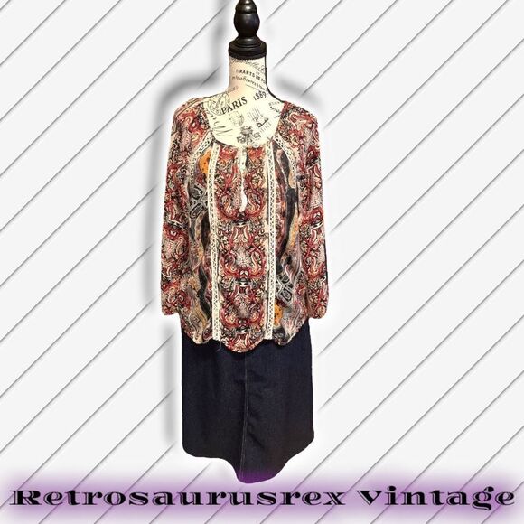 peasant Boho Blouse Large - Picture 5 of 8